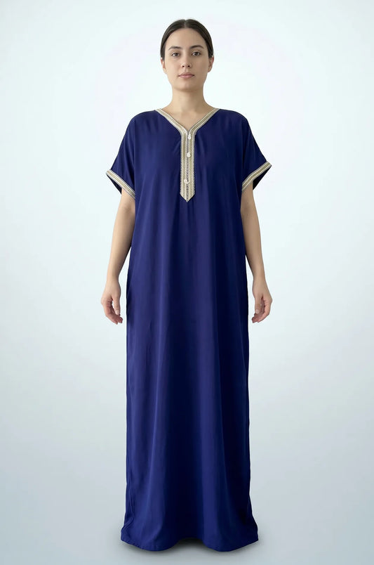 Naylara Talitha Farasha Moroccan Kaftan Dress Blue – Front View