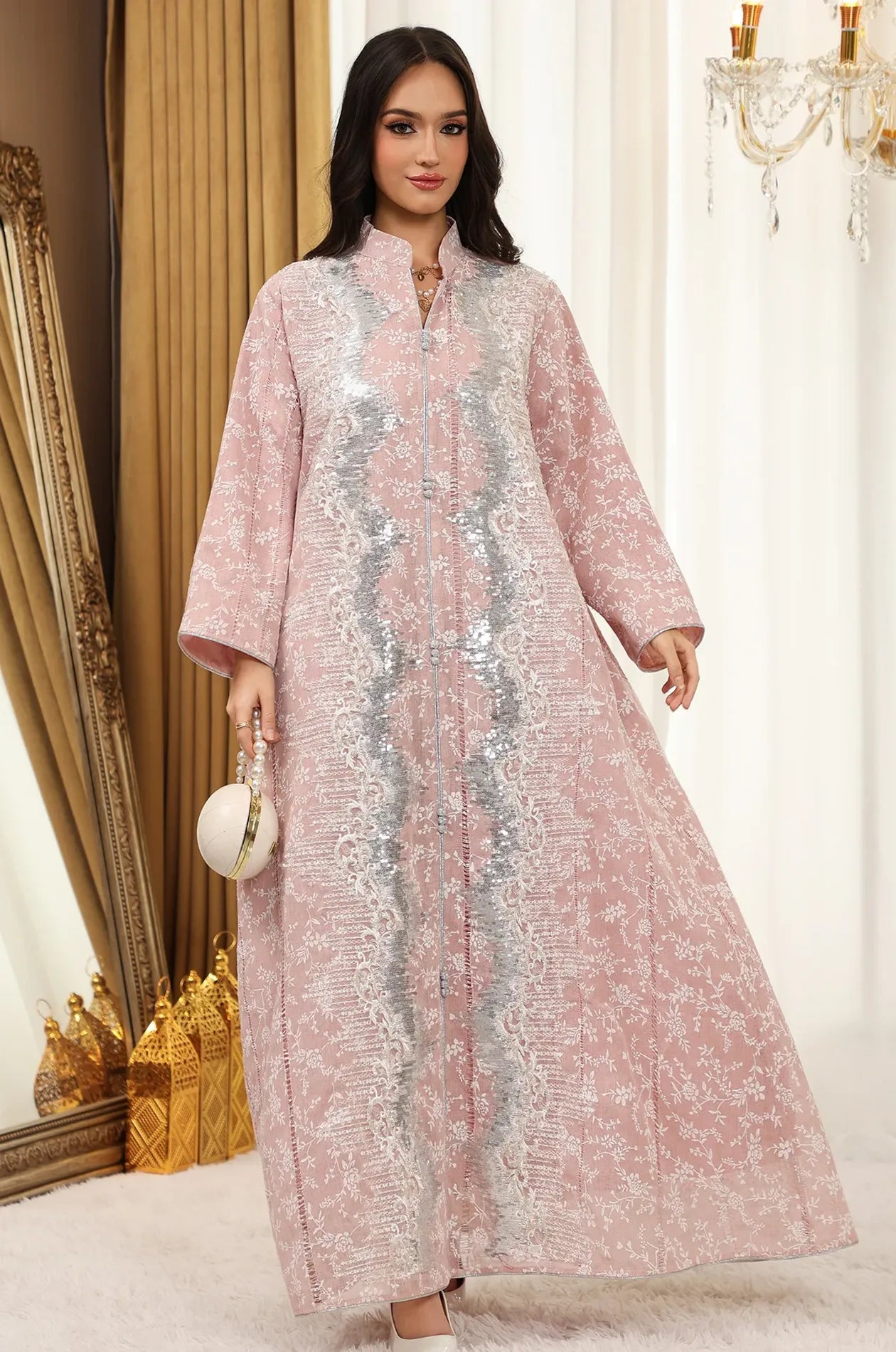 pink kaftan dress Dusty Pliss Esm New York warm embrace Neelie Kaftan Dress - Hot