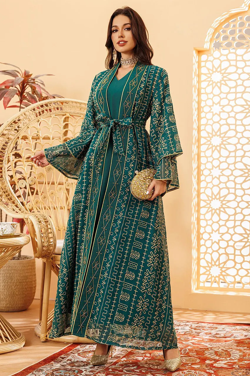 green kaftan dress - Resort & Formal Wear - 2-Piece White Geometric Embroidery Belted - Sheer Chiffon - US 8 and definitely during your Color:Plus Size - Lemon Cocktail Dresses For Women petit ami christmas