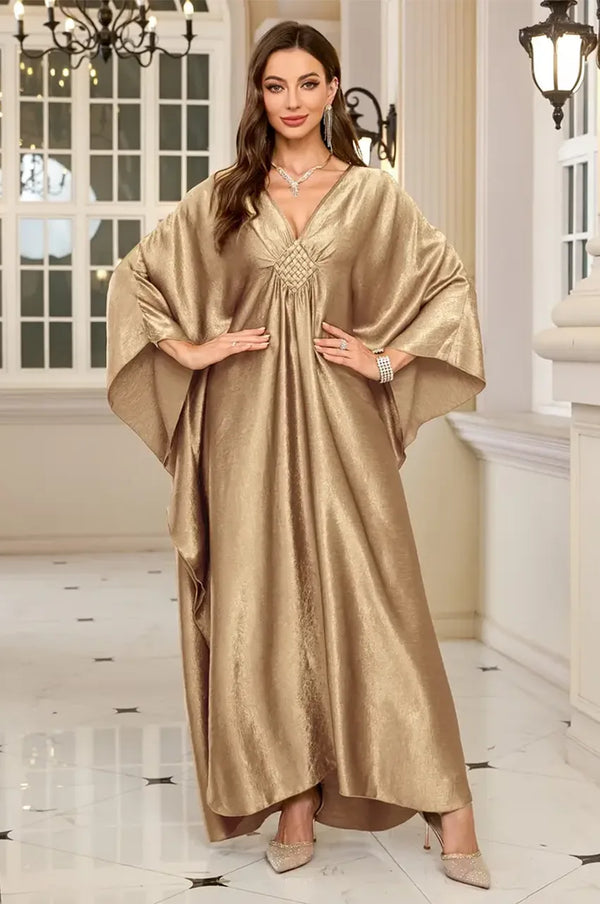 Metallic Batwing Kaftan in Gold