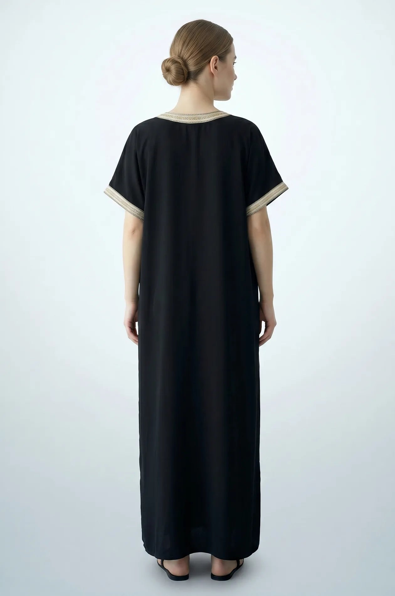 Naylara Talitha Farasha Moroccan Kaftan Dress Black – Back View