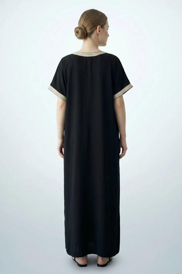 Naylara Talitha Farasha Moroccan Kaftan Dress Black – Back View