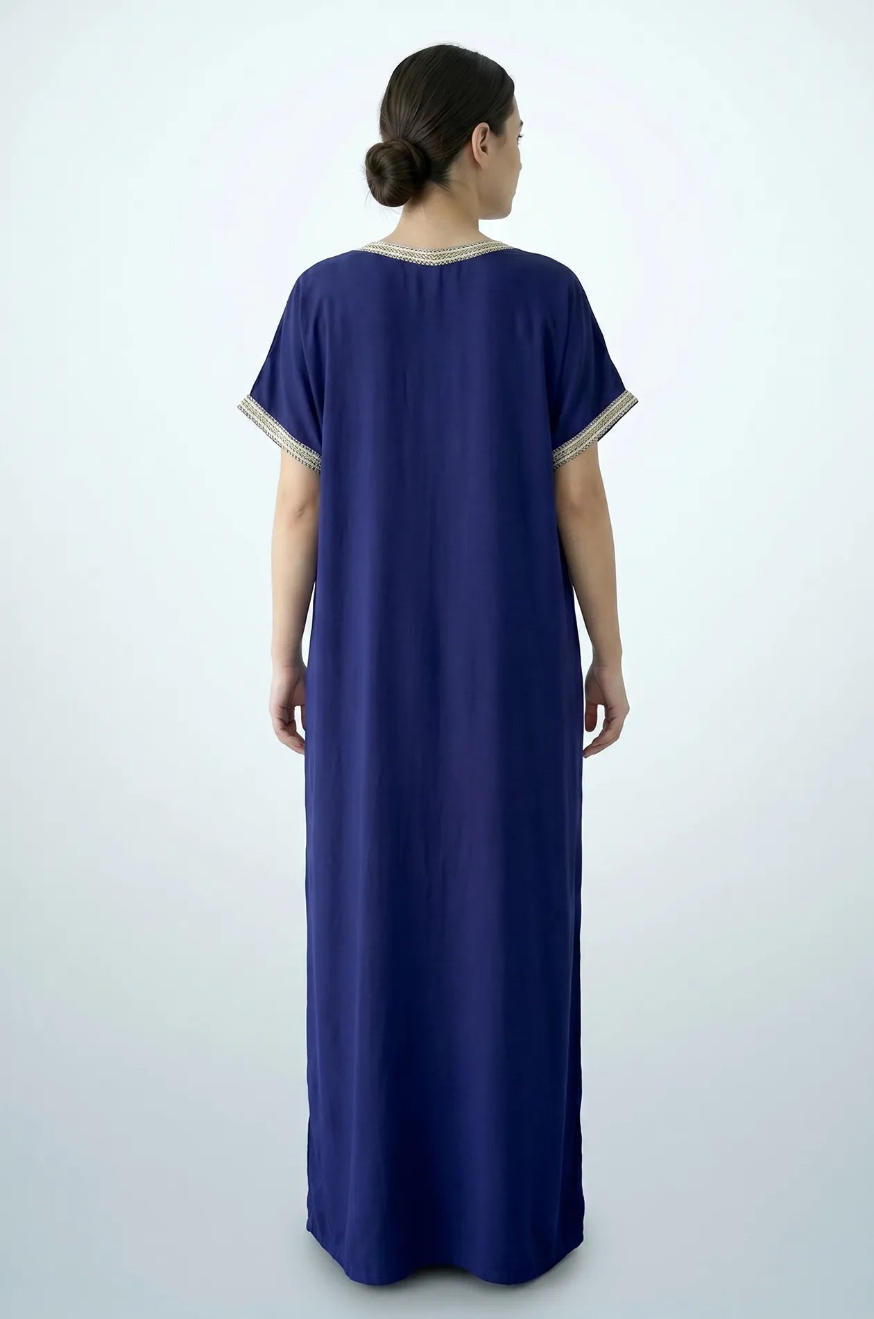 Naylara Talitha Farasha Moroccan Kaftan Dress Blue – Back View