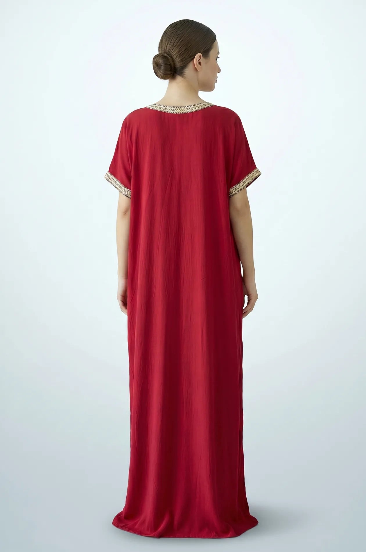 Naylara Talitha Farasha Moroccan Kaftan Dress Red – Back View