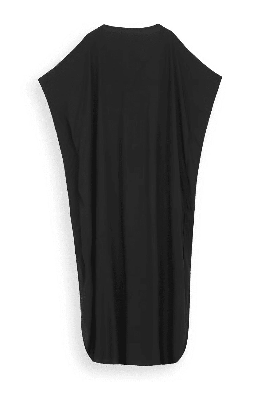 Back view of Ralia black Chikankari kaftan