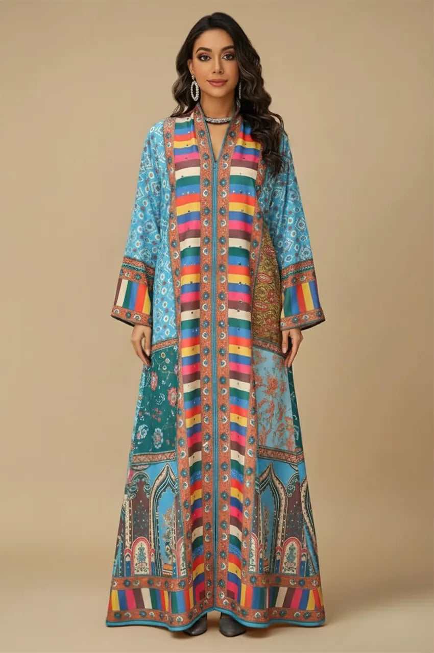 Zanya Indo Western Kaftan multicolor full front view